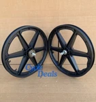 20" Bicycle Plastic Black Mag Wheels 6 Spoke Set For Gt Dyno Bmx Old School Rims. Fixed Price $79.50.