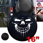16" Black Grinning Skull Spare Wheel Tire Cover For Jeep Liberty Wrangler Size. Fixed Price $24.89.