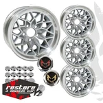 17X9 Silver Snowflake Wheels Pontiac Trans Am Firebird W/centercaps & Lug Nuts. Fixed Price $1330.79.