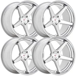 (SET-4) Ferrada FR3 22X9.5 5X120 Machine Silver 15MM Wheels Rims Inch. Fixed Price $3120.00.