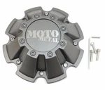 New Moto Metal Satin Gray Wheel Center Cap W/ Screws 5/6/8 Lug MO962 MO200. Fixed Price $43.00.