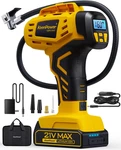 Keenpower Tire Inflator Portable Air Compressor - 2X Faster 21V Yellow. Fixed Price $81.05.