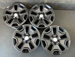 (4) Jeep Wrangler Rubicon Satin Black Powder Wheels Rims + Caps 17" HOL.9118. Fixed Price $795.00.