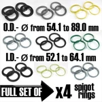 Set Of 4 Spigot Rings Wheel Hub Centre Size Choice Diameter Od-id Mm. Fixed Price $8.14.