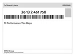 Genuine Bmw Performance Tire Bags 36-13-2-461-758 New. Fixed Price $133.38.