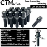 20X Black 12X1.5 Lug Bolts 40MM Shank Ball Seat Fit Mercedes Stock Alloy Wheels. Fixed Price $33.75.