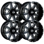 (SET-4) Ion 141 20X12 8X165.1 -44MM Black Milled Wheels Rims Inch. Fixed Price $1186.83.