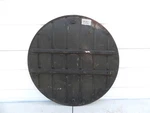 Vintage Used 1951 Kaiser Trunk Spare Tire Cover With Usage Wear And Rust (a). Fixed Price $112.48.