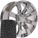 5409 20X8.5 Chrome Oe Rims & 275/55R20 R/t Tires Set 6X139.7 +31ET. Fixed Price $2073.00.