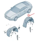 New Audi A4 Allroad B8 Rear Left Inner Fender Liner 8K9810171 Original. Fixed Price $94.71.