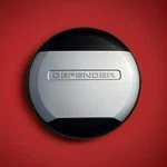 Land Rover Defender Spare Wheel Cover, Black W/silver Insert (VPLEW0143) Oem. Fixed Price $200.00.