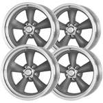 Staggered-american Racing Torq Thrust Ii 15X7,15X8 5X4.5 Gunmetal Wheels Rims. Fixed Price $710.00.