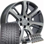 22" Rims Fit Cadillac Escalade CA88 Gunmetal Mach'd Eagle As Tires Lug Tpms 4738. Fixed Price $2283.36.