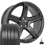 20X9.5 Satin Gunmetal 2640 Rims Tires Tpms Set Fits Dodge Charger Challenger. Fixed Price $1770.00.