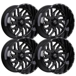 (SET-4) Tis 544BM 20X12 8X165.1 -44MM Black Milled Wheels Rims Inch. Fixed Price $1761.20.