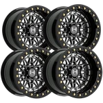 (SET-4) Hostile Apex-beadlock 15X10 5X4.5/5X114.3 Gloss Milled 0MM Wheels 15". Fixed Price $776.00.