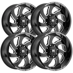 (set 4) Off-road Monster M07 22X12 5X5" -44MM Black/milled Wheels Rims. Fixed Price $1480.00.