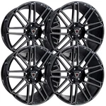(SET-4) Marquee M3767 19X9.5 5X114.3 Black Milled 38MM Wheels Rims Inch. Fixed Price $1341.60.