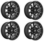Set 4 17" Fuel D673 Blitz 17X9 6X5.5 1MM Gloss Black Milled Wheels Truck Rims. Fixed Price $1236.00.