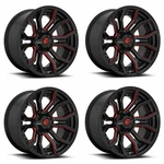 Set 4 Fuel D712 Rage 20X9 6X135 6X5.5 Black Red Tinted Clear Wheels 20" 1MM. Fixed Price $1740.00.