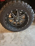 Kumho Road Venture 35X12.50R22 LT117Q Tires Mounted On Fuel Black Maverick.... Fixed Price $2950.00.