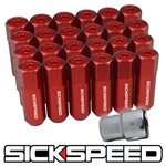 Sickspeed 24 Pc Red Capped Aluminum Extended 60MM Locking Lug Nuts 1/2X20 L23. Fixed Price $94.25.