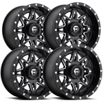 (set Of 4) Fuel Utv D567 Lethal 14X7 4X156 Black/milled Wheels Rims 14" Inch. Fixed Price $840.00.