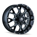 18X9 Mayhem Warrior Black W/milled Spokes Wheel 8X180 (-12MM). Fixed Price $304.99.