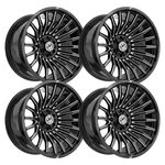 (SET-4) Off-road XF-231 20X10 Blank -24MM Black Milled Wheels Rims Inch. Fixed Price $1094.24.
