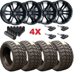 Black Wheels Rims Tires 33 12.50 20 Mud Mt F-150 F150 American Railcar Rebel. Fixed Price $2295.00.