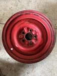 Original Ford 15 X Rim On 4-1/2 Steel Wheel 1950. Fixed Price $70.00.