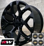 20 Inch Chevy Silverado 1500 Oe Replica Snowflake Wheels Gloss Black Rims X9". Fixed Price $1159.00.