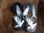 Wagner Inch Caster Wheels, 2 With Brake. Set Of 4, Shims And Wrench. Fixed Price $50.00.
