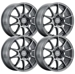 (SET-4) Voxx Cotto 17X7.5 5X4.5/5X114.3 Gun Metal 40MM Wheels Rims Inch. Fixed Price $746.00.