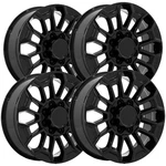 (set Of 4) Oe Concepts G21 Denali 2500 24X9 8X6.5" +15MM Gloss Black Wheels Rims. Fixed Price $1920.00.