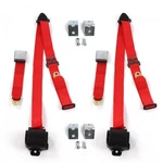 Ford Truck 1942 - 1947 Airplane 3PT Red Retractable Bucket Seat Belt Kit W/ Bra. Fixed Price $236.50.
