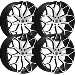 (SET-4) Borghini BW28 26X10 5X115 13MM Black Machined Wheels Rims Inch. Fixed Price $1699.00.