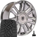 5358 Chrome 22X9 Rims & 285/45R22 R/t Tires, Tpms Set 6X5.5 +31ET. Fixed Price $2344.00.