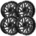 (4) Fuel D581 Triton 20X12 5X4.5"/5X5" -43MM Black/milled Wheels Rims 20" Inch. Fixed Price $2300.00.