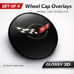 Corvette C5 Wheel Cap Overlays 3D Domed Resin Center Stickers Set Of 4. Fixed Price $26.52.
