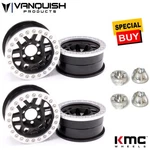 Vanquish 1.9 Alum Kmc XD229 Machete V2 Beadlock Black Wheels (4) W/ Hubs. Fixed Price $149.99.