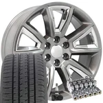 5696 Hyper Black 20" Rims Bridgestone Tires Tpms Set Fit Yukon Tahoe Sierra. Fixed Price $2243.36.