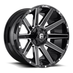 (4) 24X12 Fuel Gloss Black & Mill Contra Wheel 5X139.7 5X150 Ford Jeep Gm. Fixed Price $3292.00.
