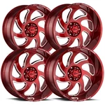 (SET-4) Off-road Monster M07 20X10 6X5.5" -19MM Red/milled Wheels Rims 20" Inch. Fixed Price $1116.00.