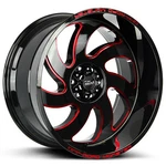 20X10 Off-road Monster Wheels M07 Gloss Black Candy Red Milled Rims (4PCS). Fixed Price $1032.00.
