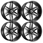 (SET-4) Vision 363 Razor 20X12 5X5.5 5X139.7 -51MM Black Milled Wheels Inch. Fixed Price $992.00.